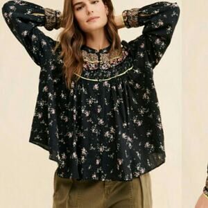 Free people Paloma prairie floral blouse size small